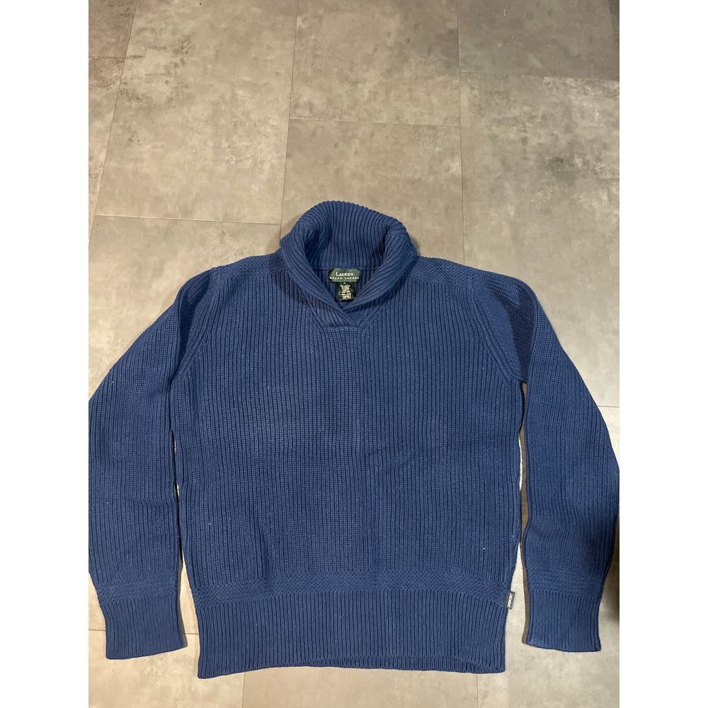 Ralph Lauren Navy Blue Ribbed‎ Turtleneck Sweater - Luxurious Comfort B-27